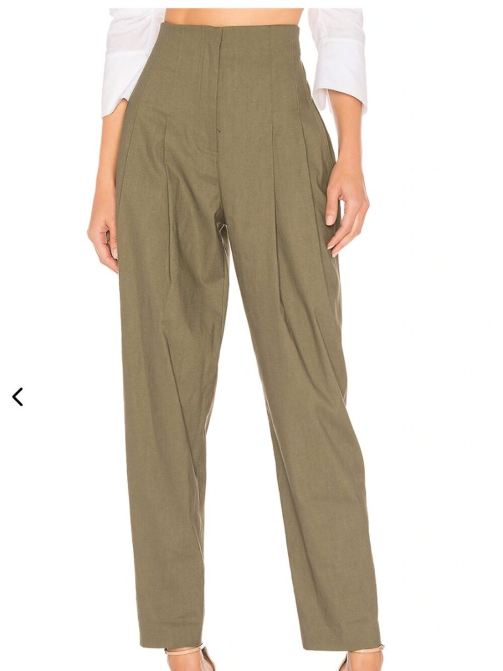 A.L.C. Jackson Tailored Pleated Pants in Olive Green Cotton size 12